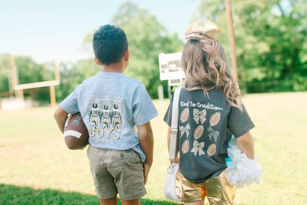 Tied to Tradition | Black + Gold | Football Kid’s Tee