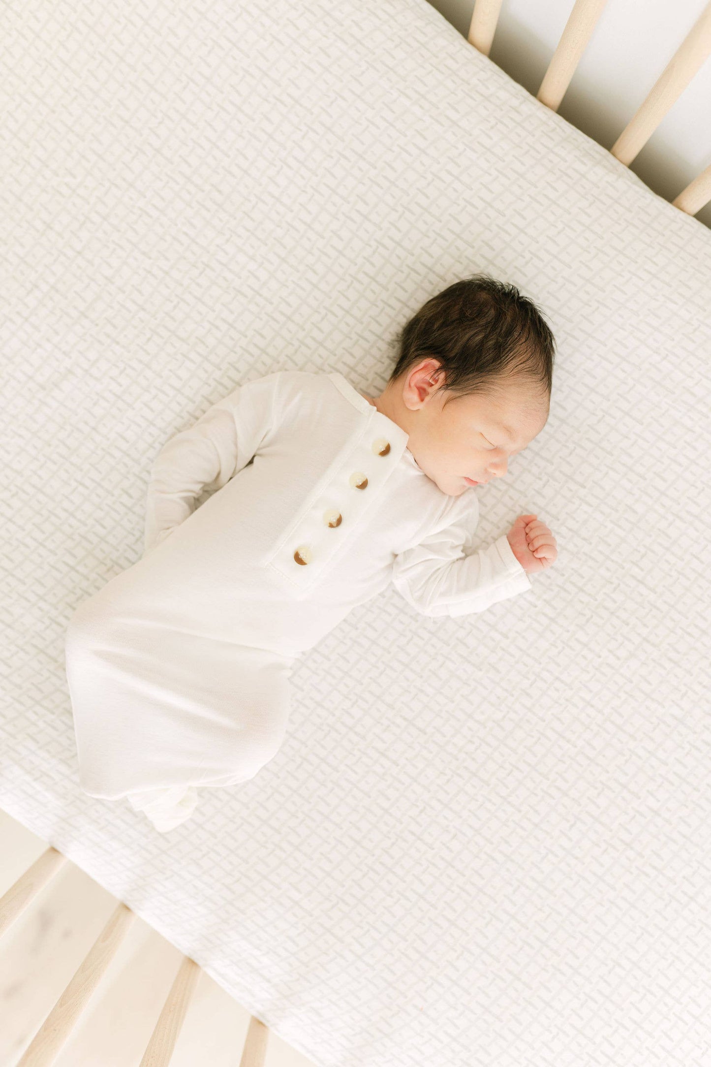 Baby Gown, Bow, Hat Set - Baby Clothes Girl: White