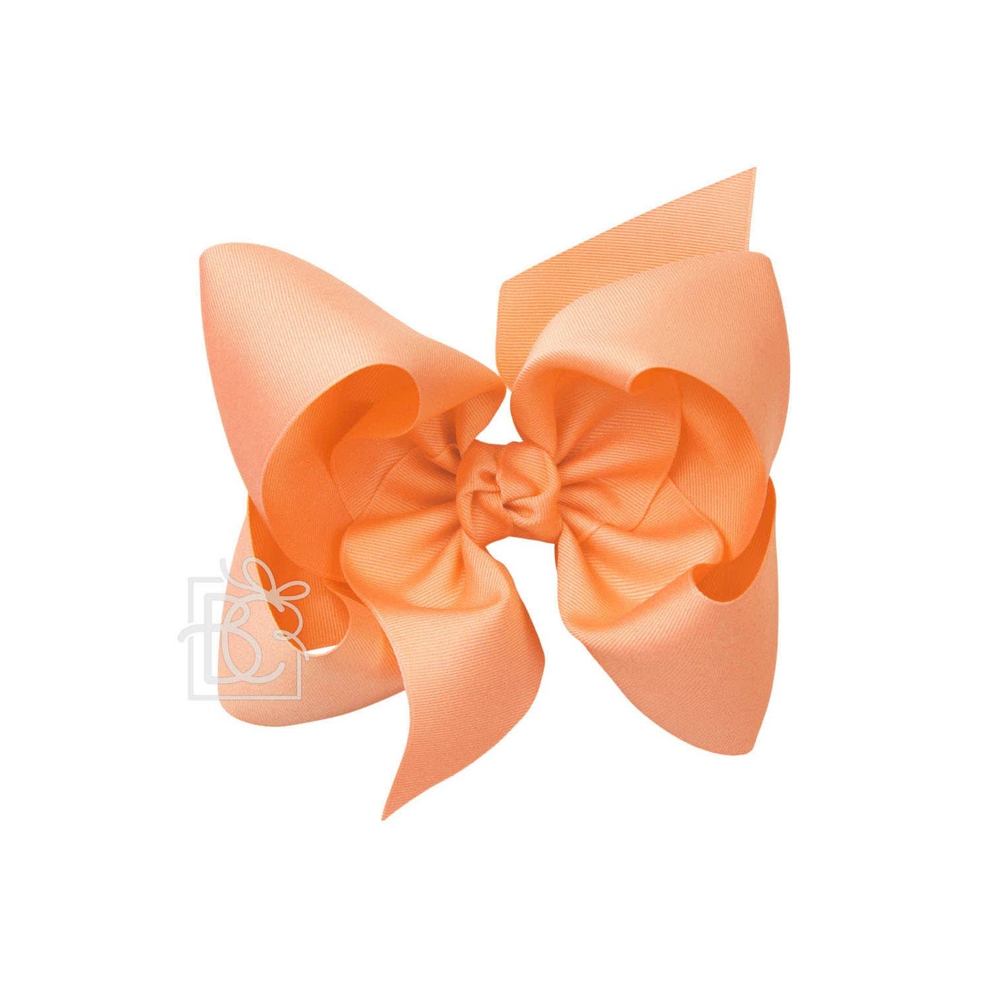 SIGNATURE GROSGRAIN BOW ON CLIP: 7.5" Texas - 3" Ribbon on French Clip / CREAMSICLE