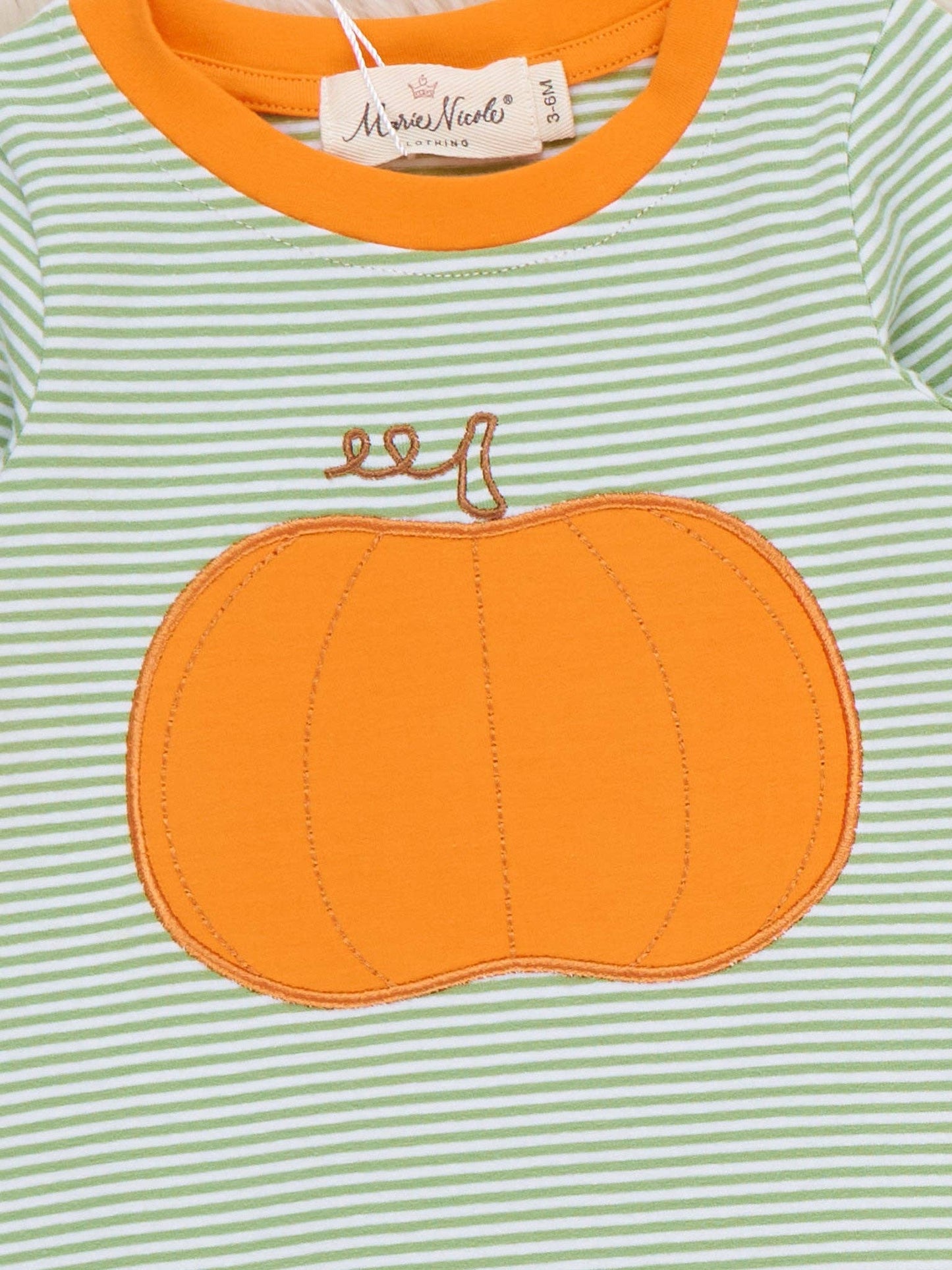 Harvest Pumpkin Embroidered Romper
