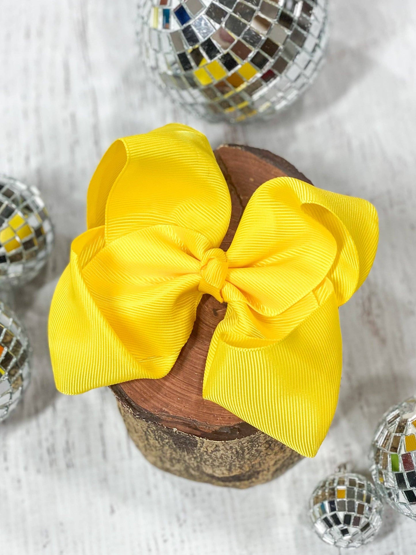 Classic Grosgrain Hair Bow - French Clip - 4.5": Yellow