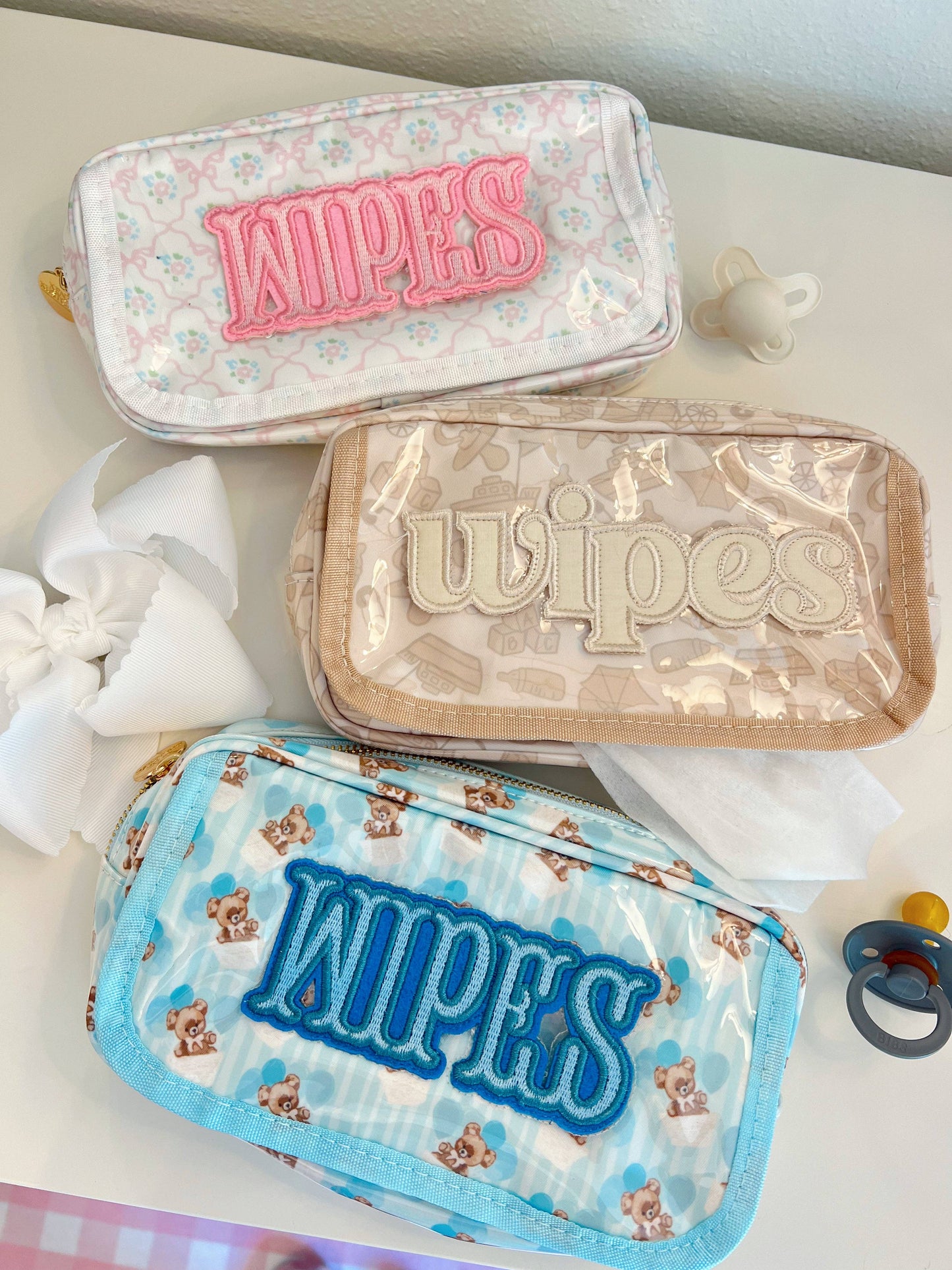 Wipes Pouch - Clear Coat Bag: Pink