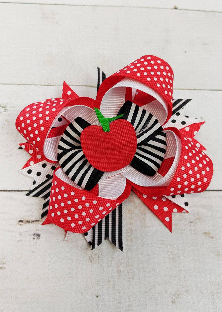 Teacher's Favorite Apple Hair Bow