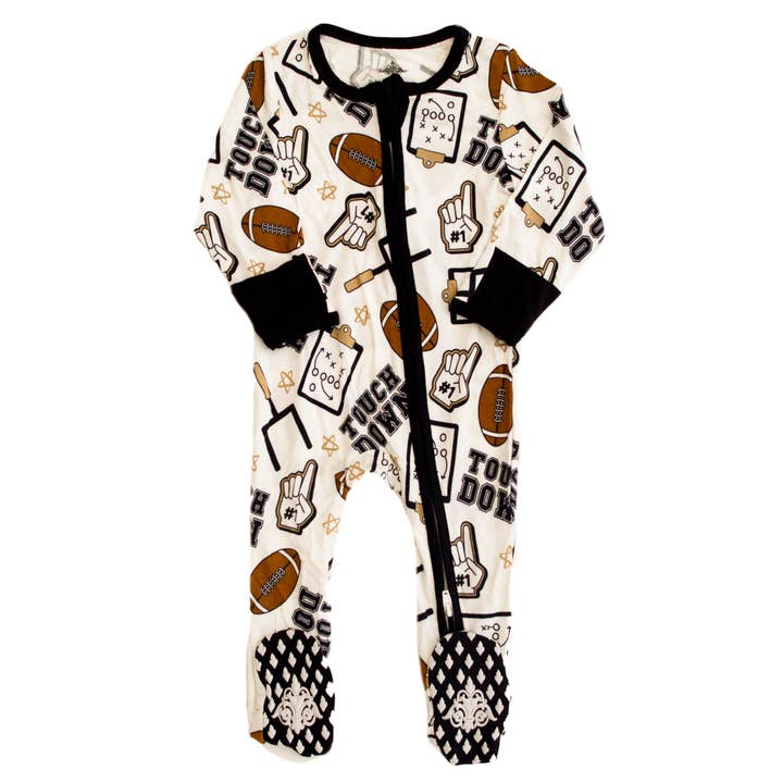 Black and Gold Touchdown Romper