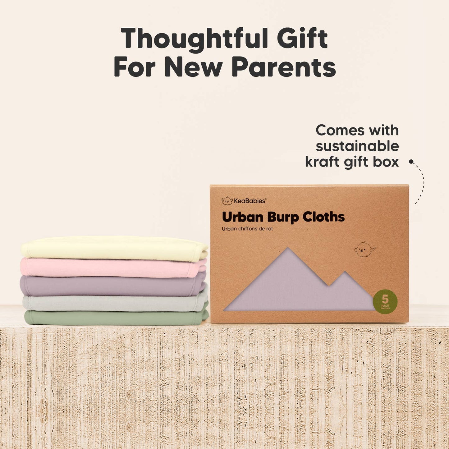 KeaBabies 5-Pack Urban Burp Cloths: Embrace