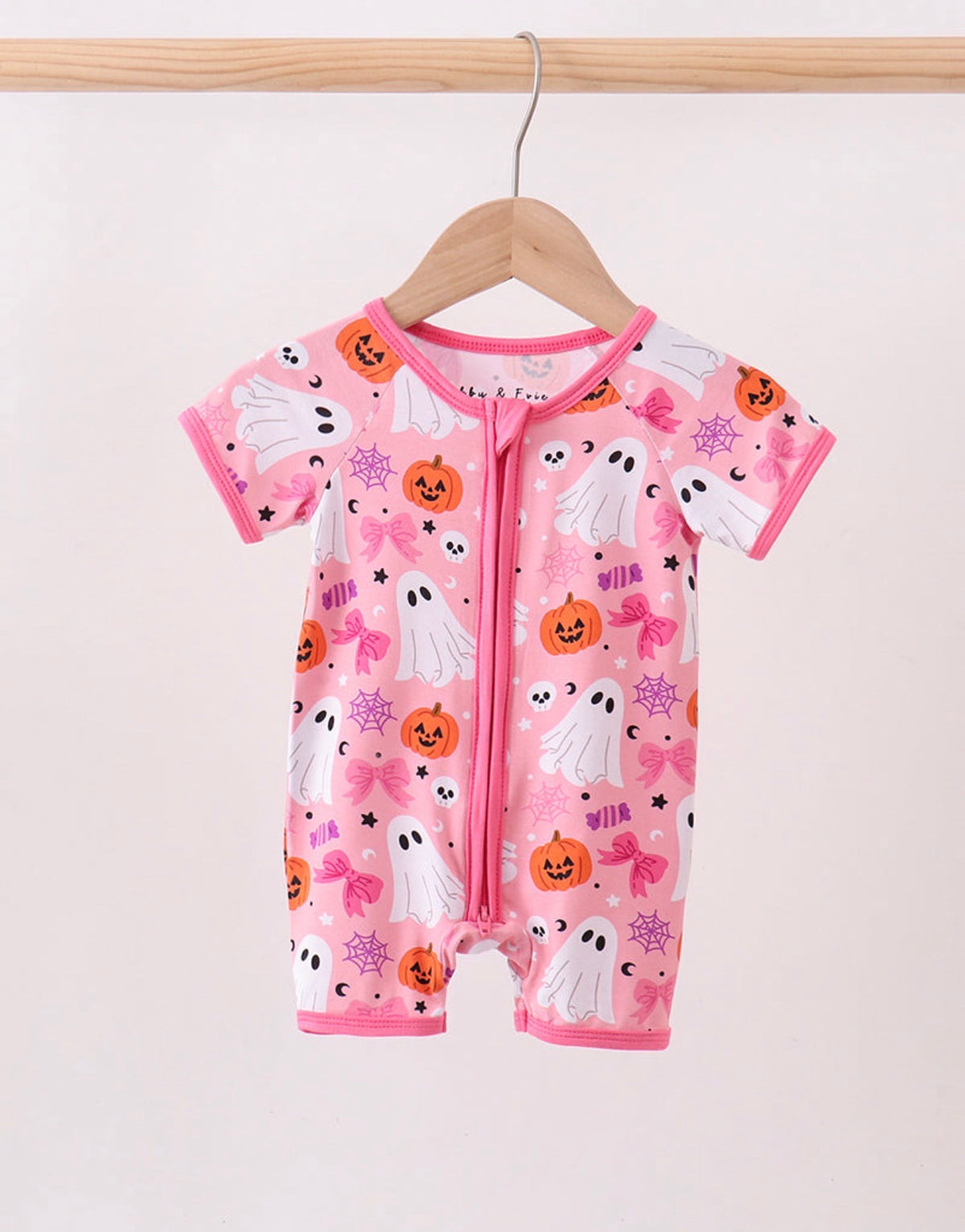 Pink Ghost Bamboo Romper