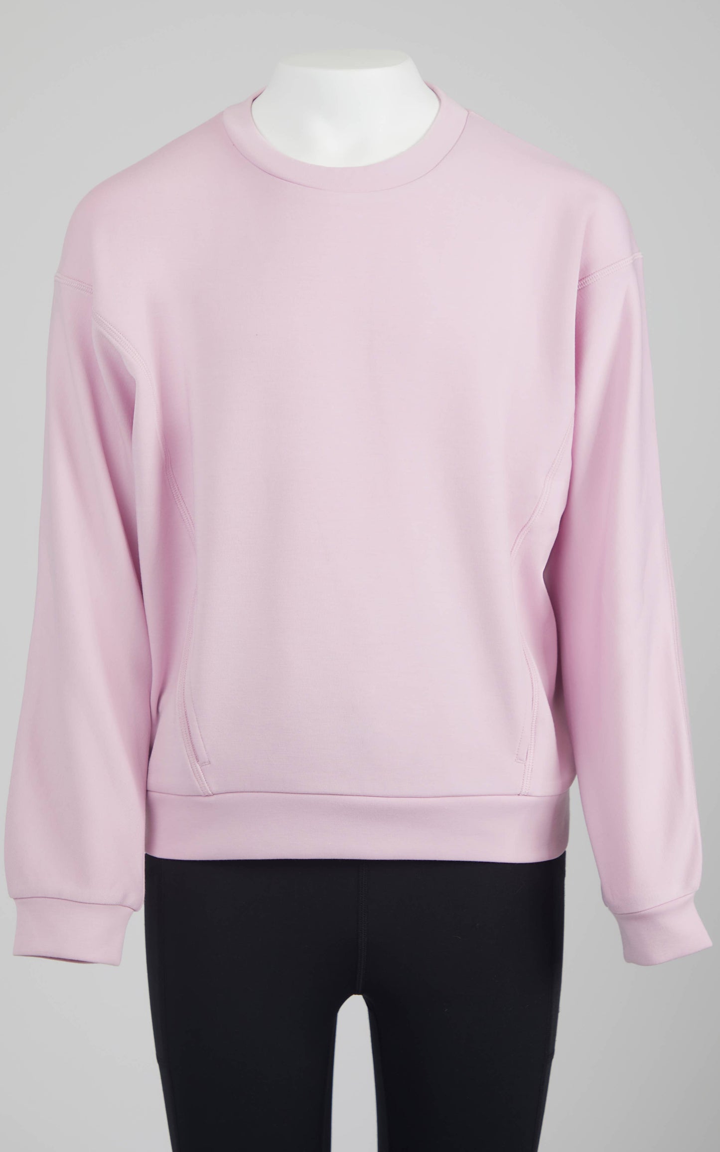 Tween Girls Soft Scuba Zuri Crew Neck Everyday Sweatshirt: Pink Lavender