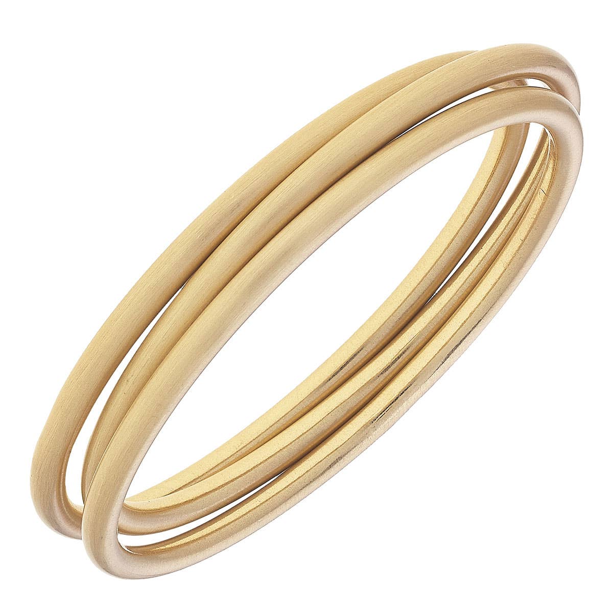Isla Bangles - Set of 3: Satin Silver