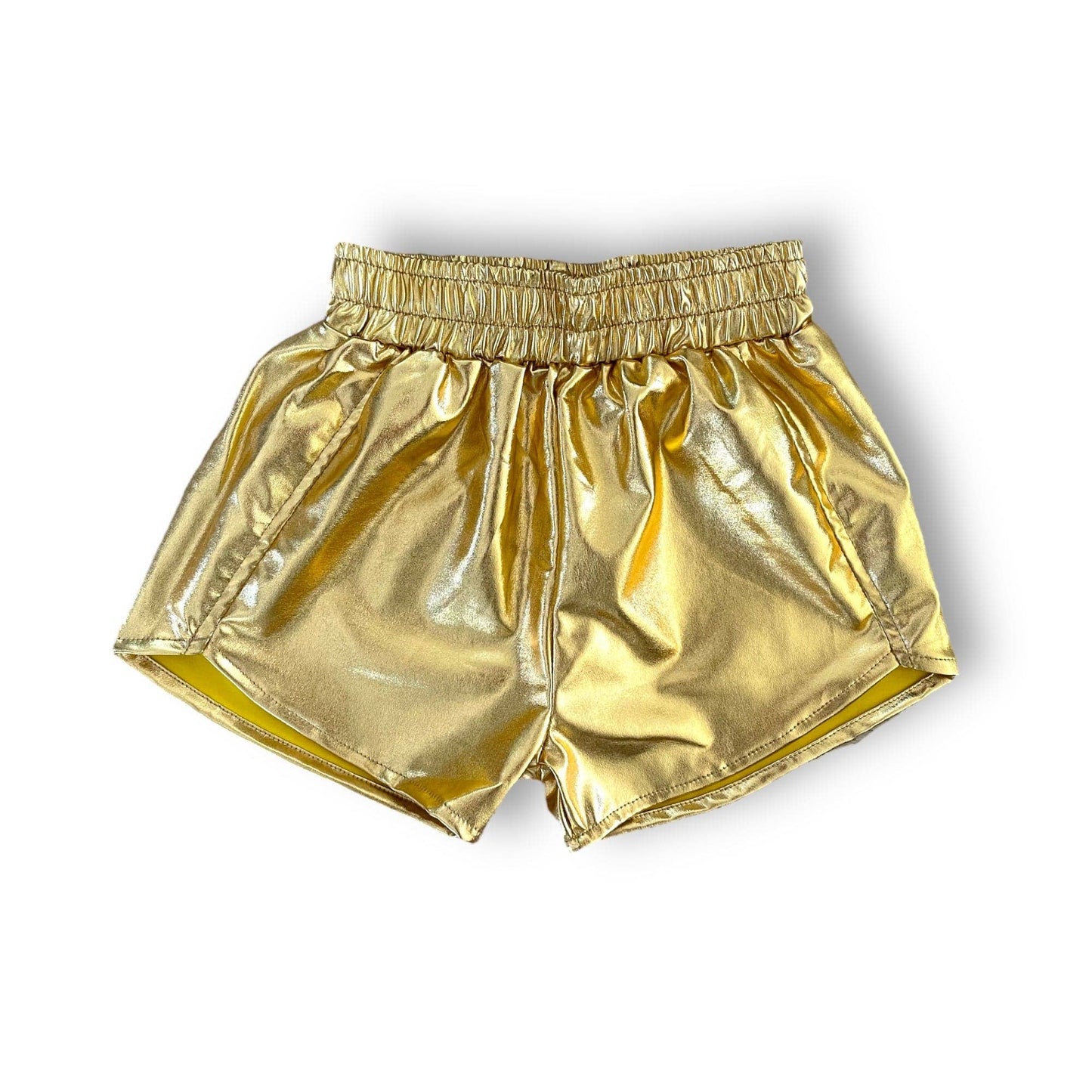 Girls Shiny Gold Retro Shorts