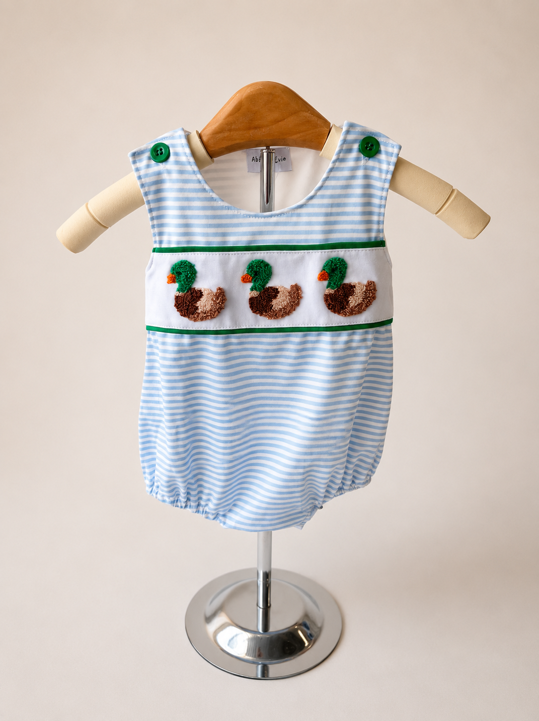 Blue Stripe Duck French Knot Bubble