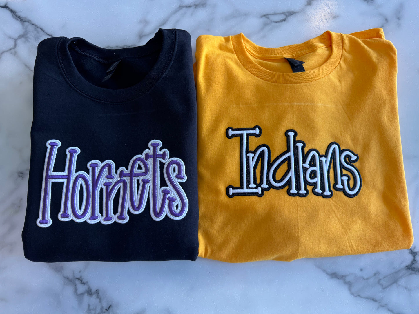 Long Sleeve School Spirit Sparkle- Puff Embroidery