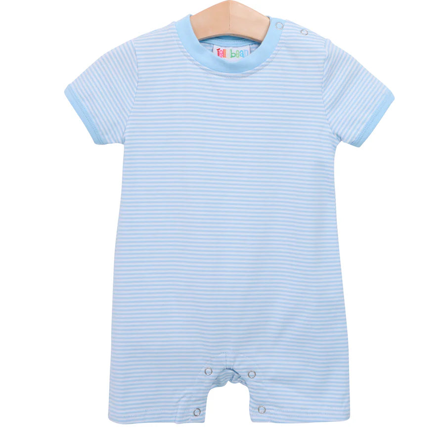 James Romper- Light Blue Stripes
