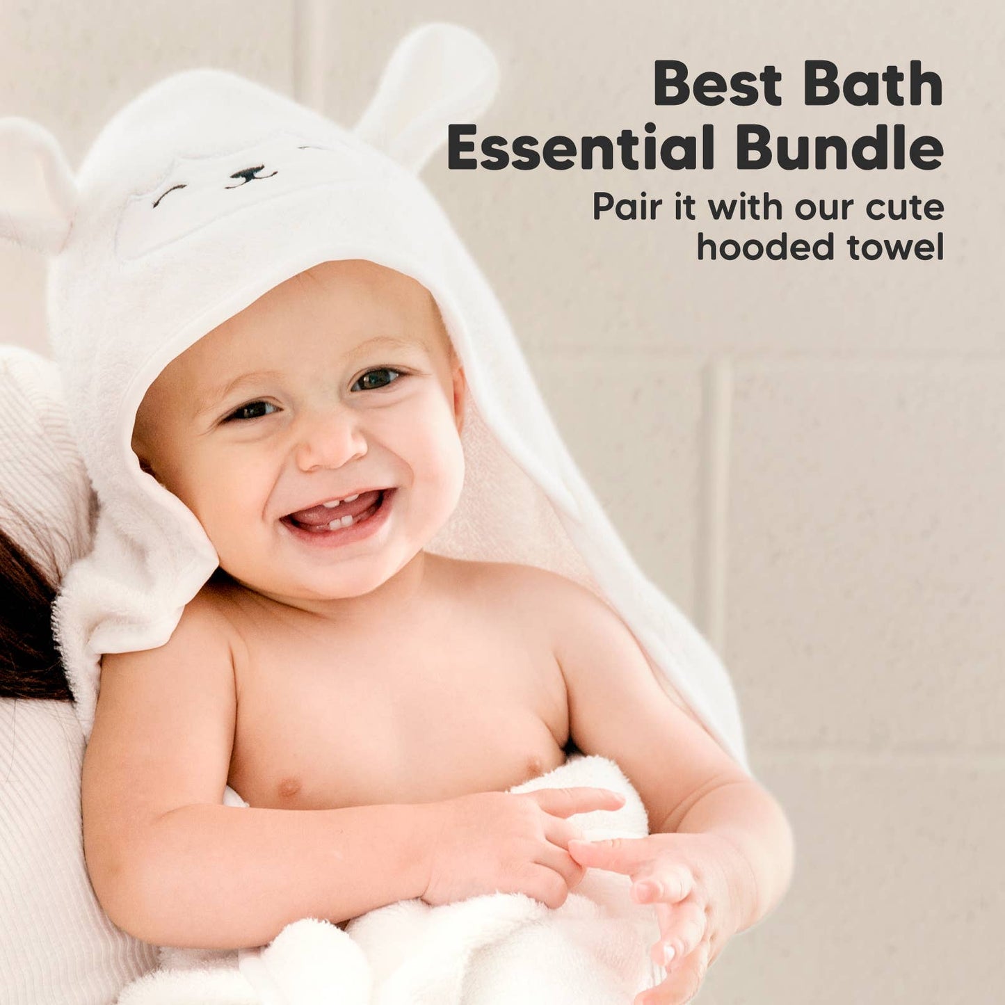 6-Pack Baby Wash Cloths: White/Stone