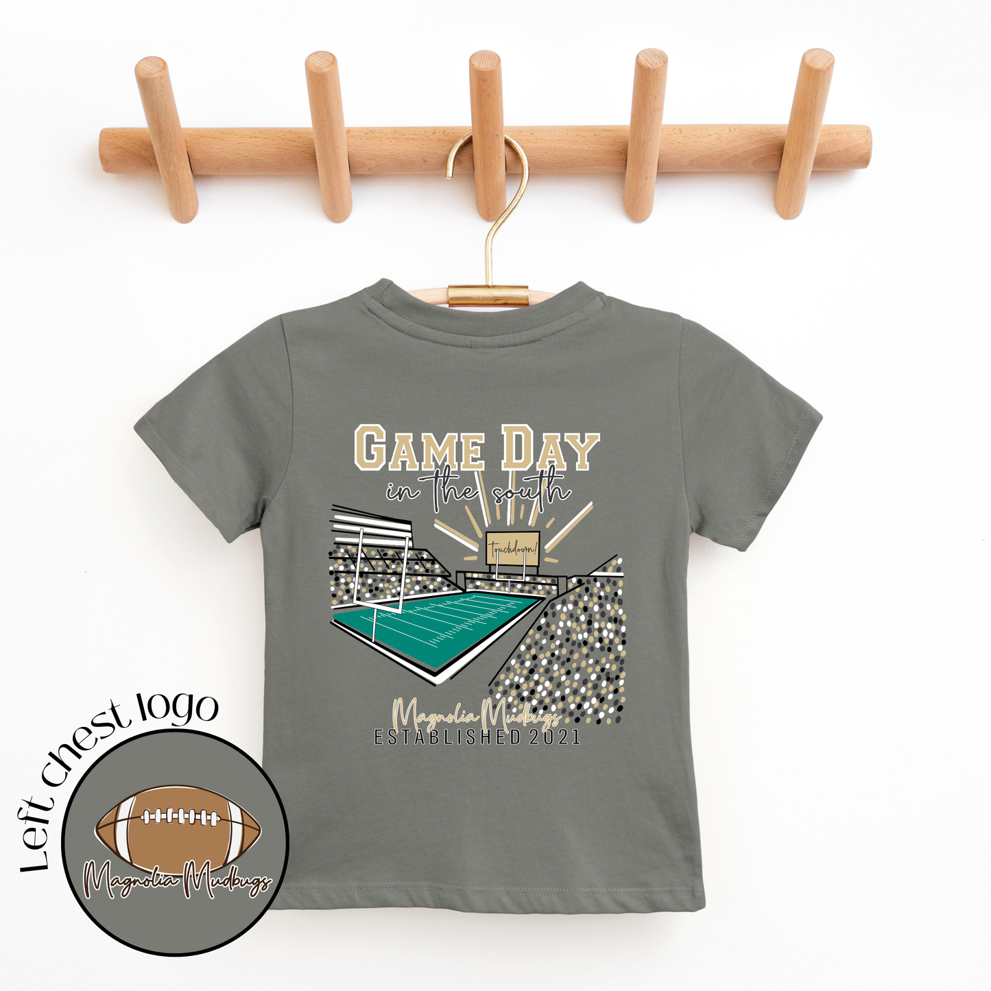 Game Day in the South | Black + Gold | Football Kid’s Tee