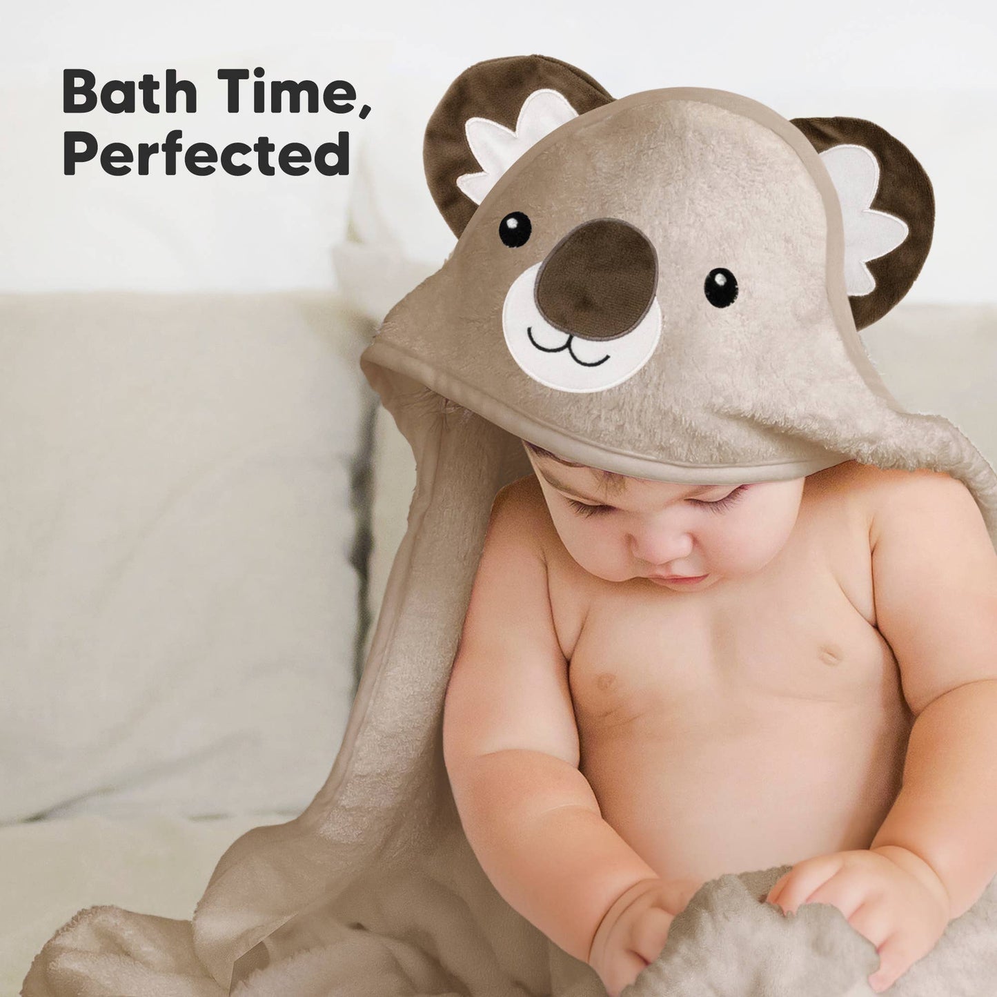 KeaBabies Cuddle Baby Hooded Towel: Alpaca