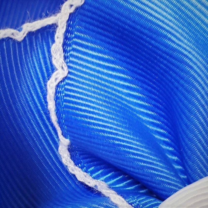 Royal Blue & White Moonstitch Oversized Hair Bow: Royal Blue/White