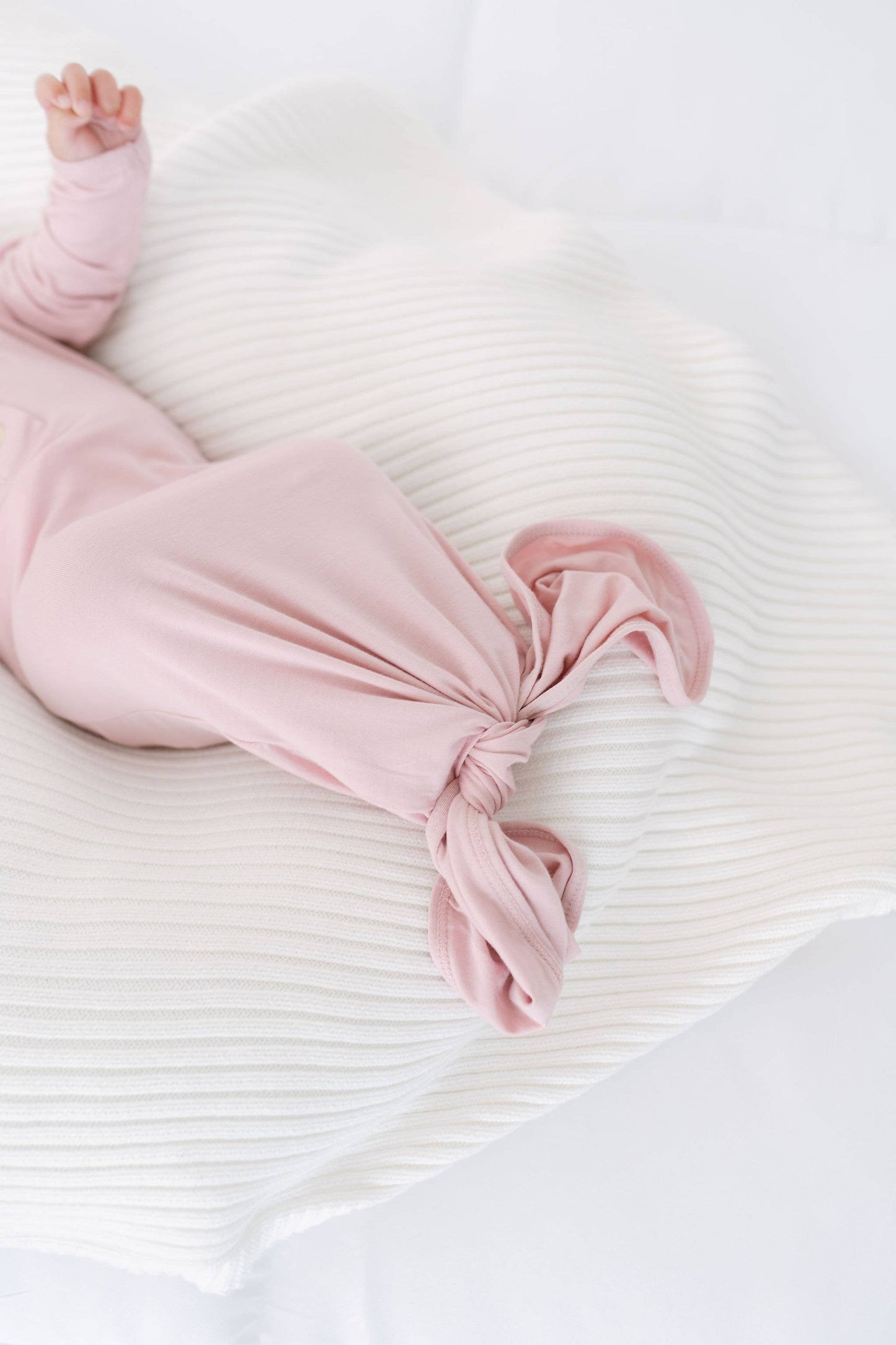 Baby Gown, Bow, Hat Set - Baby Clothes Girl: Dusty Rose