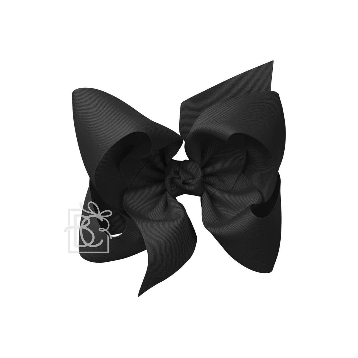 SIGNATURE GROSGRAIN BOW ON CLIP: 7.5" Texas - 3" Ribbon on French Clip / BLACK