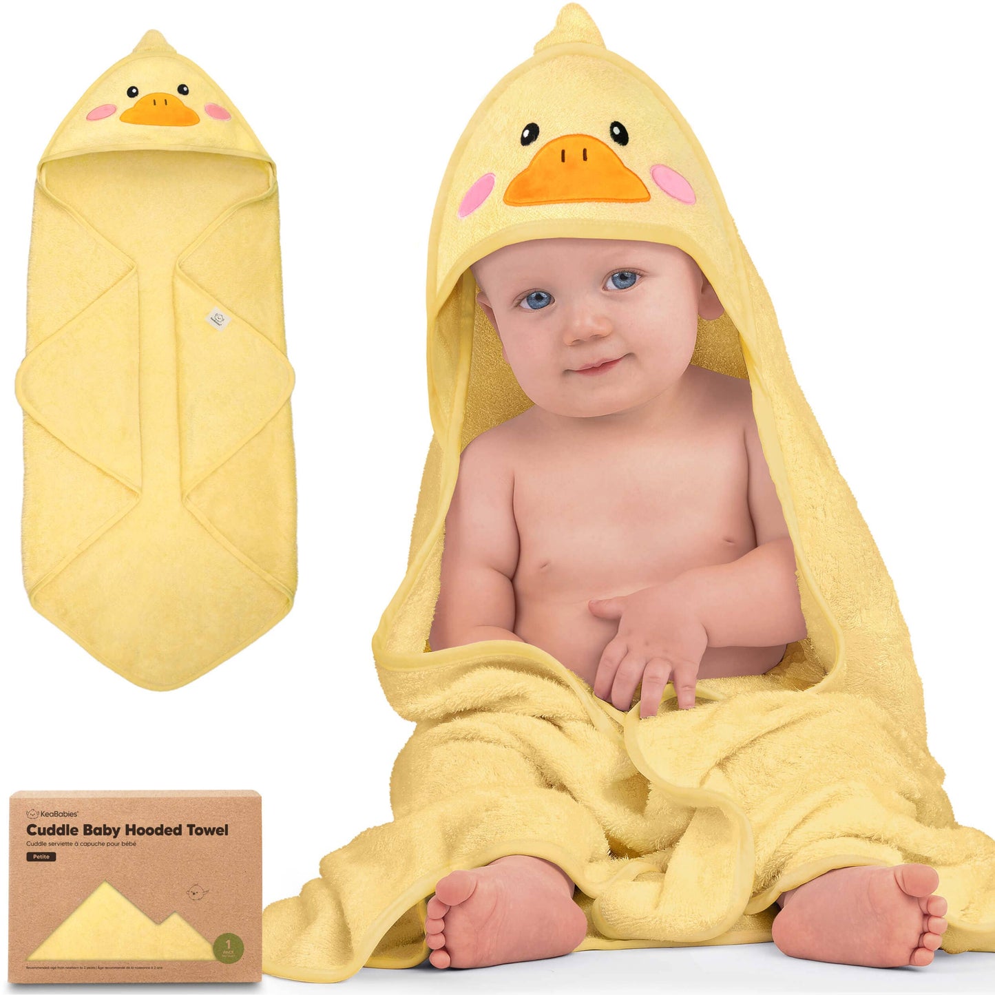 KeaBabies Cuddle Baby Hooded Towel: Duck / Regular
