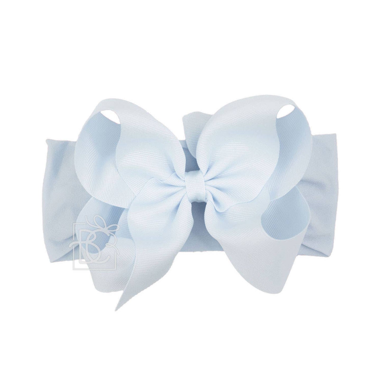 WIDE PANTYHOSE HEADBAND W/CLASSIC GROSGRAIN BOW: MILLENNIUM BLUE / 3+ Months / 5.5" Huge