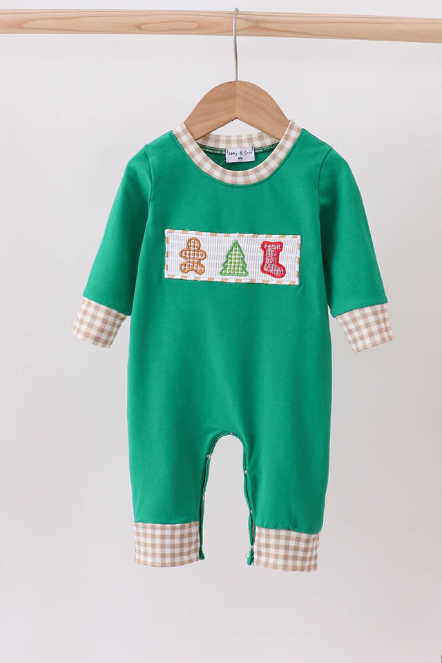 Gingerbread Smocked Romper