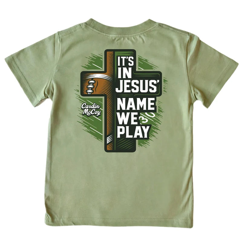 Kids' In Jesus Name Football Short-Sleeve Tee