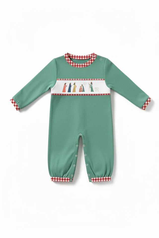 Nativity Embroidered Romper