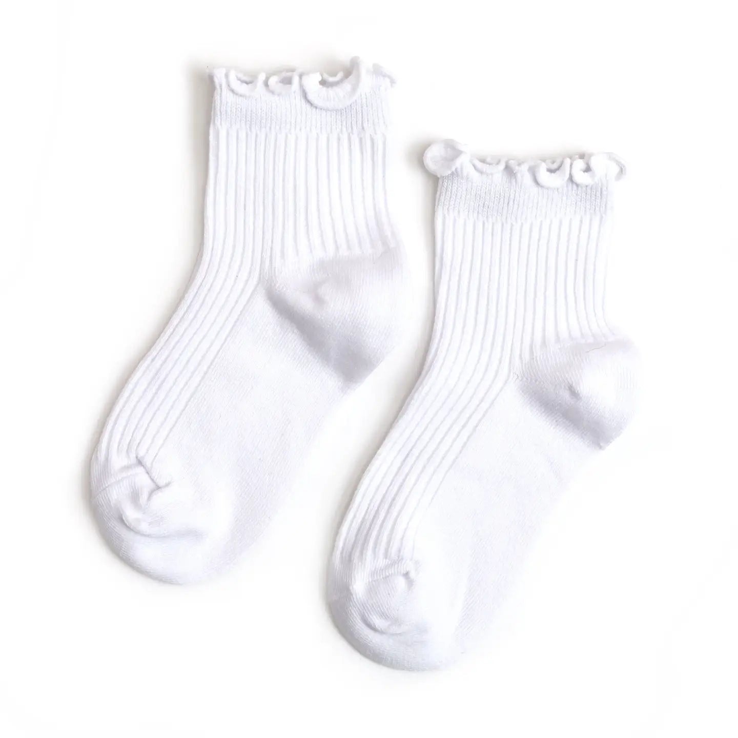 Ribbed Midi Socks White