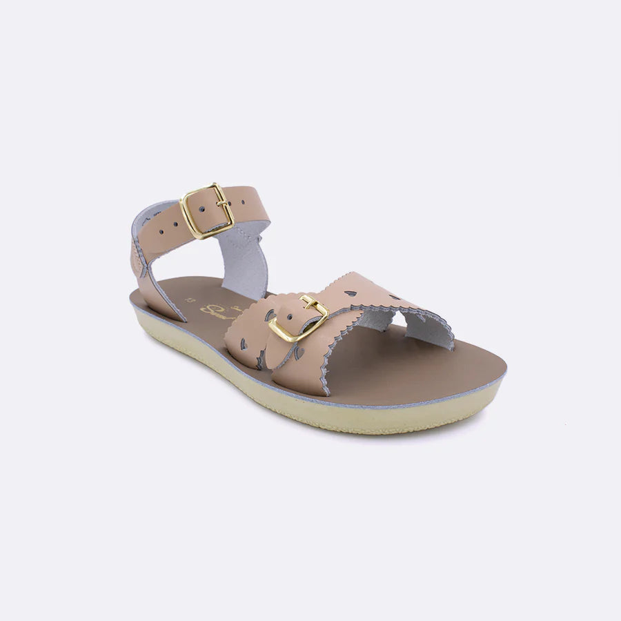 Sun-San Salt Water Sandals- Sweetheart-Latte- Little Kids