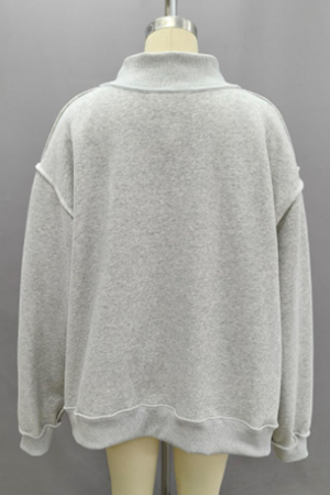 'MOTHER' Embroidered Mock Neck Sweatshirt