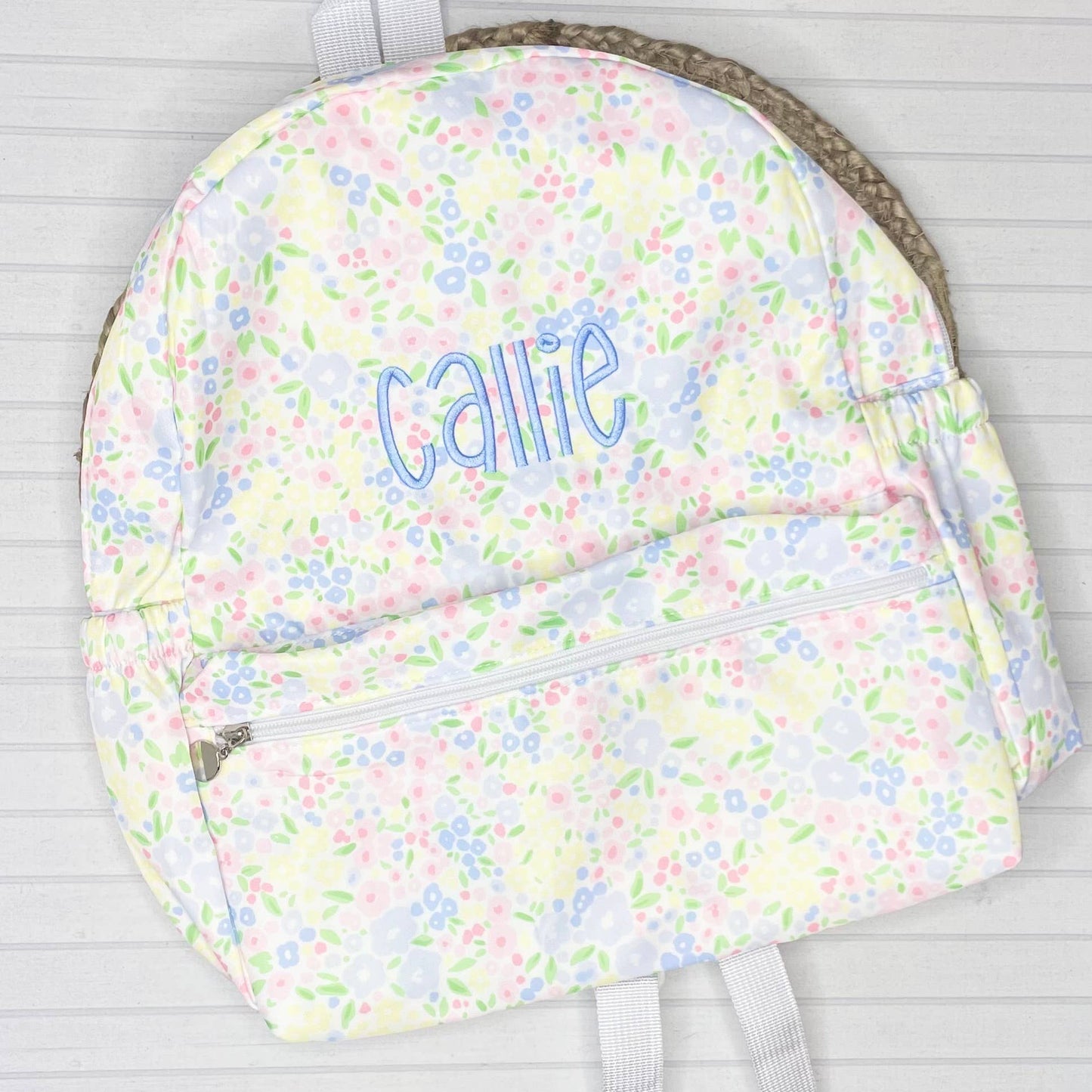Nylon Backpack (Full Size): Light Pink Gingham