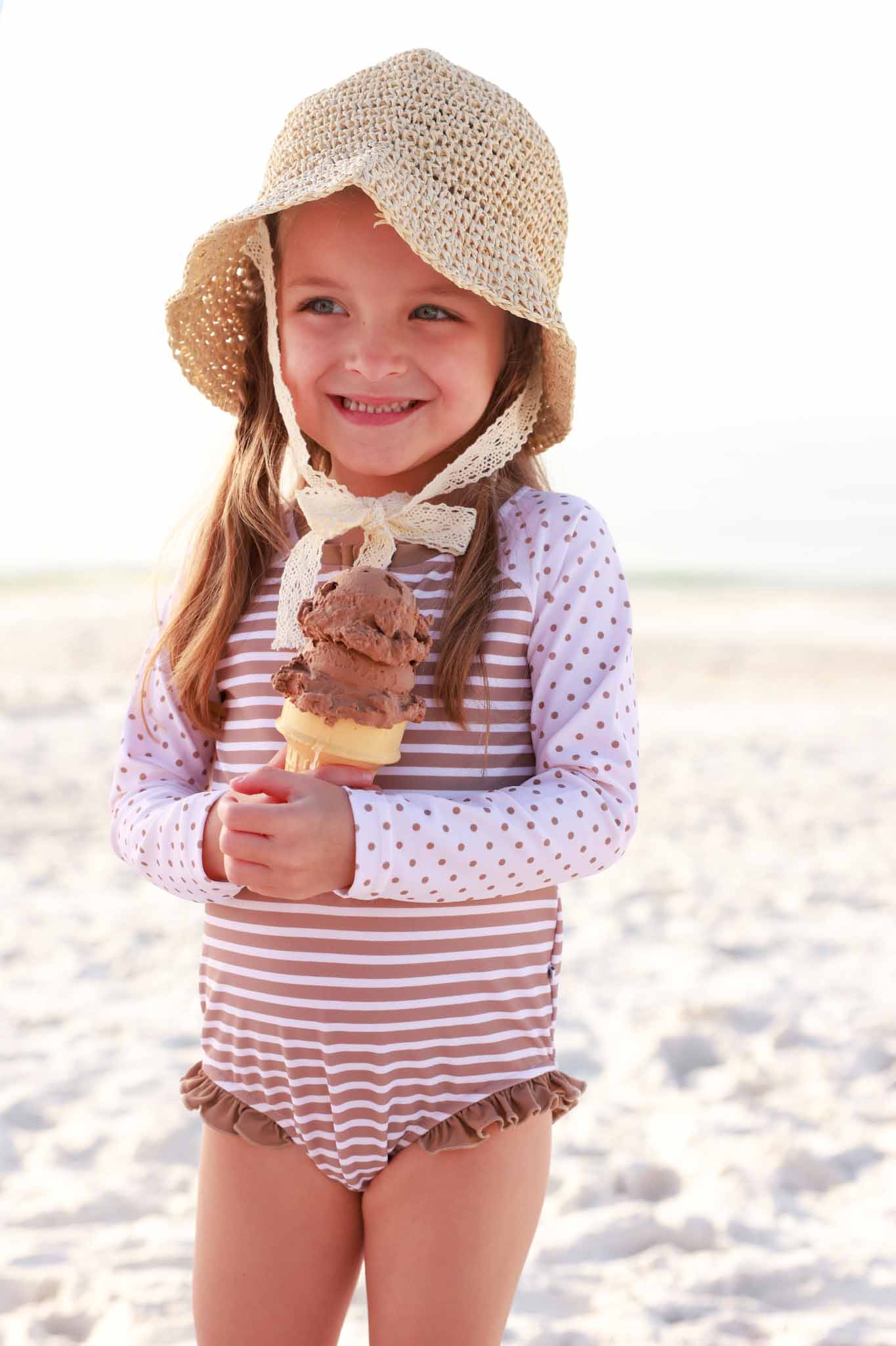 Long Sleeve Rash Guard with Front Zipper | Sandy Stripes