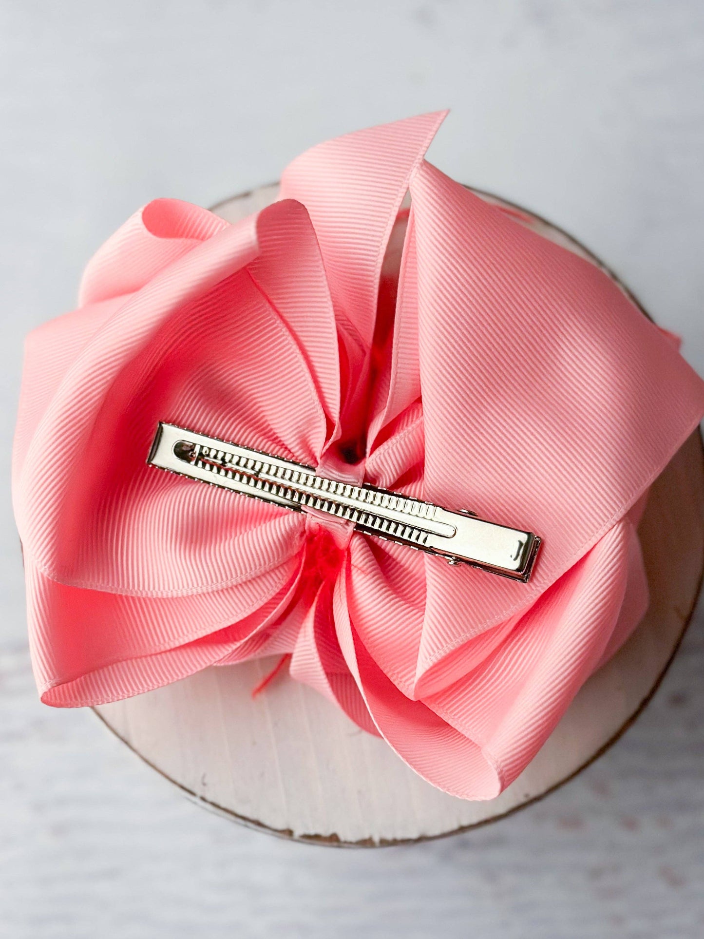 Texas Size Pink & Red Feather Puff Hair Bow