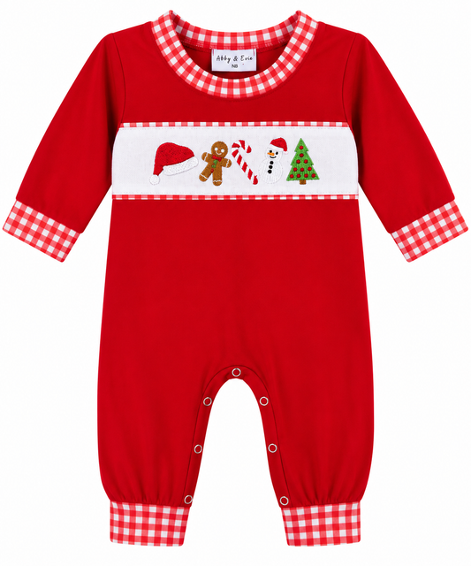 Red Holly Jolly Romper
