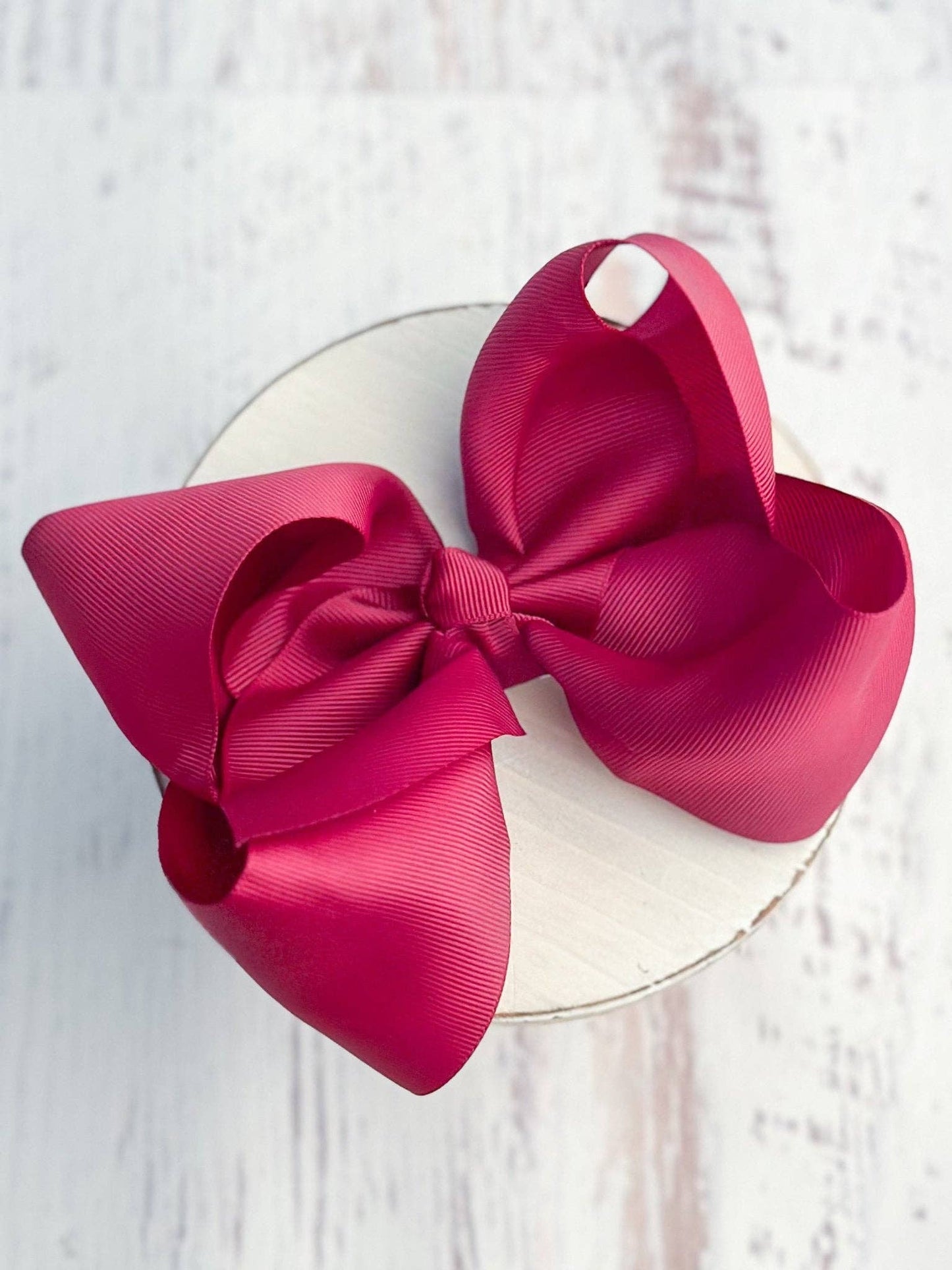 6.5" Texas Size Grosgrain Hair Bow | Alligator or French Clip: Alligator Clip / Smoke Blue