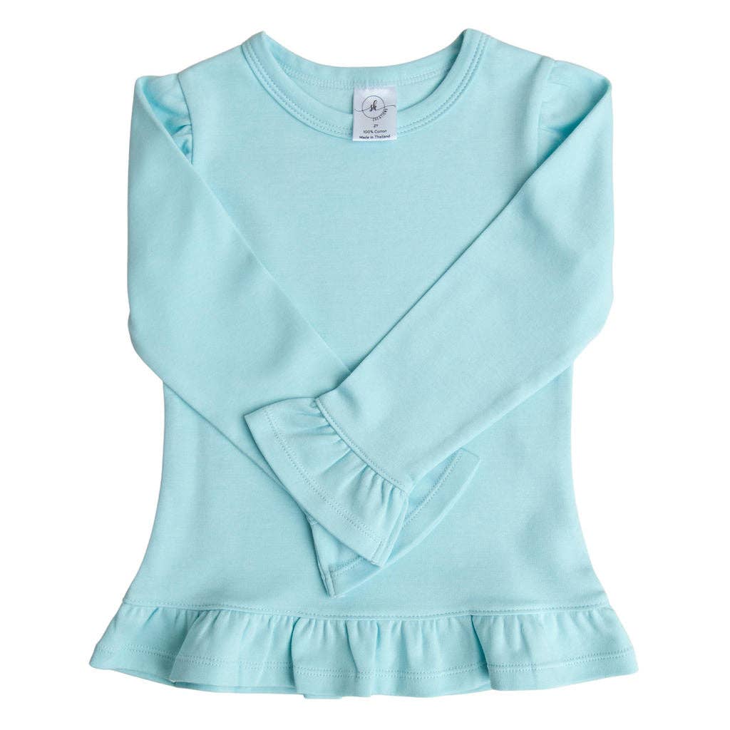 Long Sleeve Ruffle Shirt: White