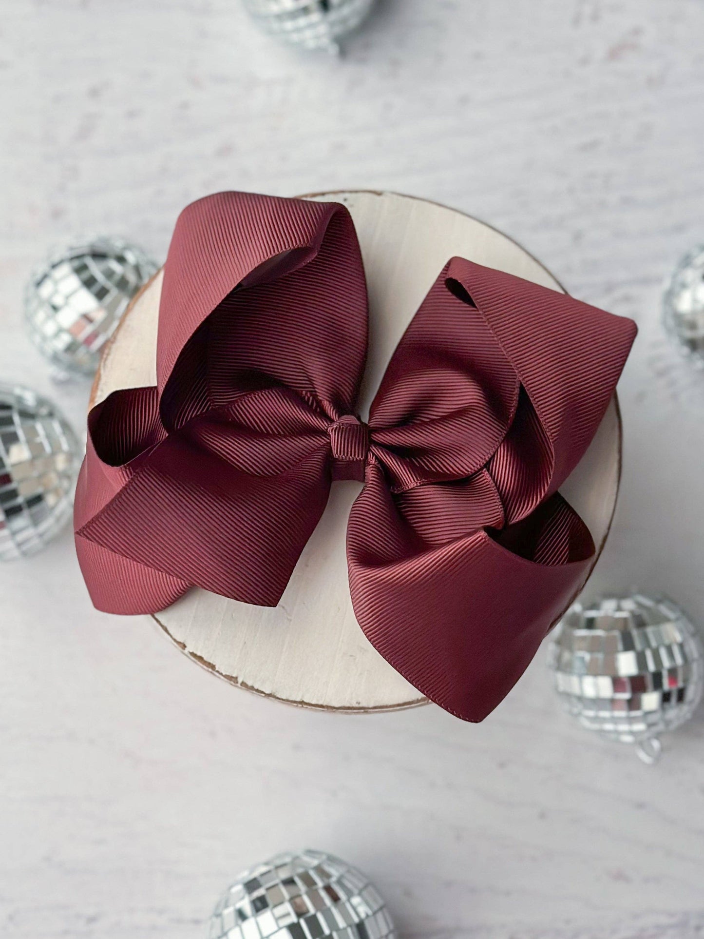 Oversize Grosgrain Hair Bow - Alligator Clip - 5.5": Red