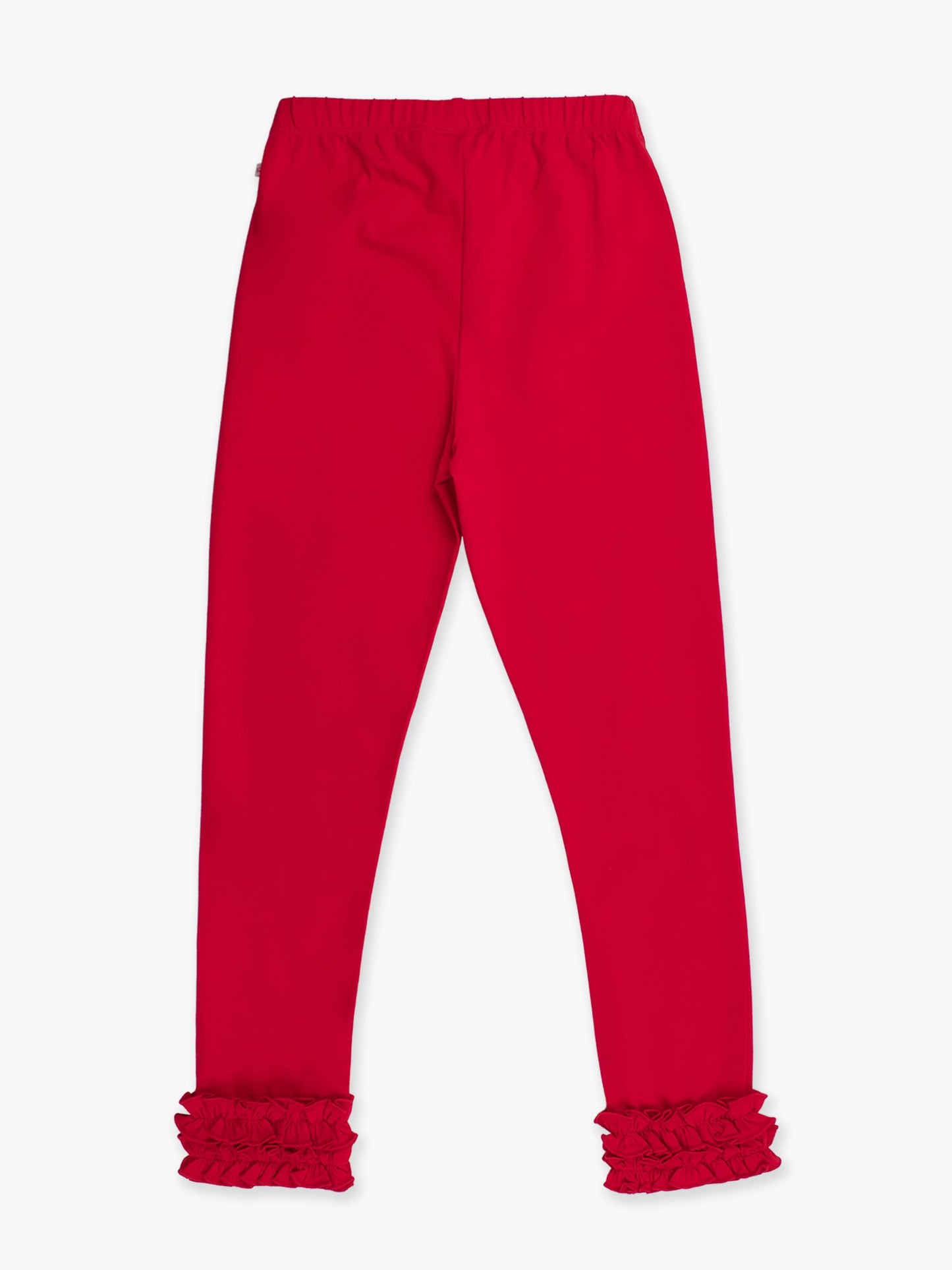 Girls Red Classic Ruffle Leggings