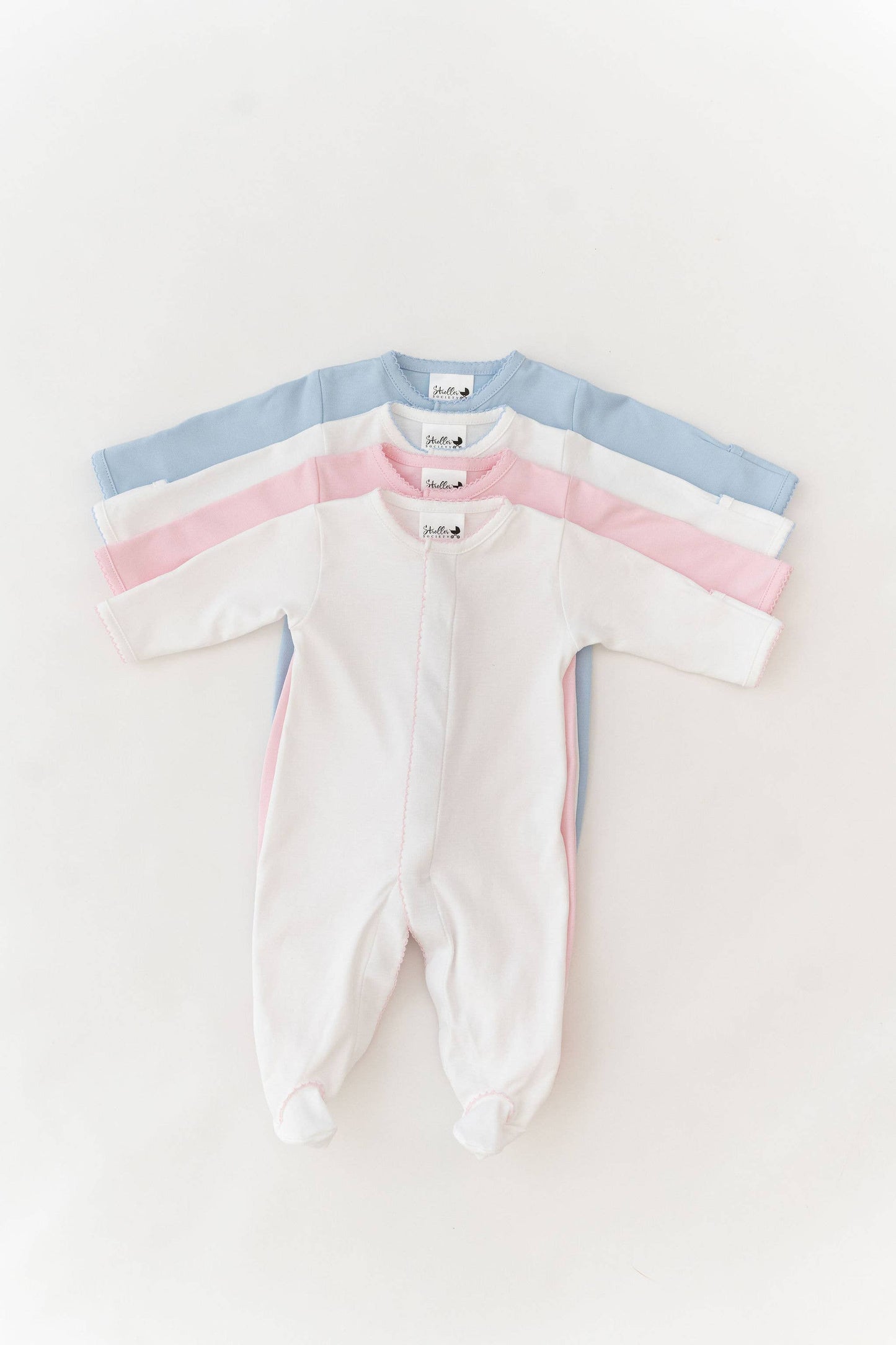 Pima Cotton Footie - Pastel Embroidery blanks - Baby Blanks: Baby Pink