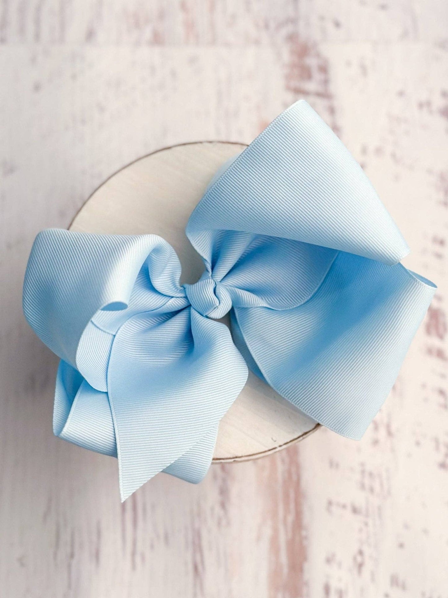 6.5" Texas Size Grosgrain Hair Bow | Alligator or French Clip: Alligator Clip / Light Pink