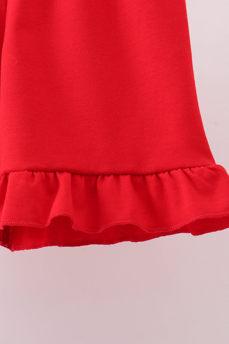 Baseball Ruffle Gingham Shorts Set