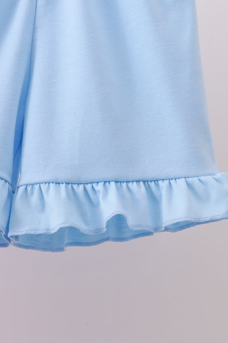 Pink Seerucker Animal Smocked Ruffle Short Set