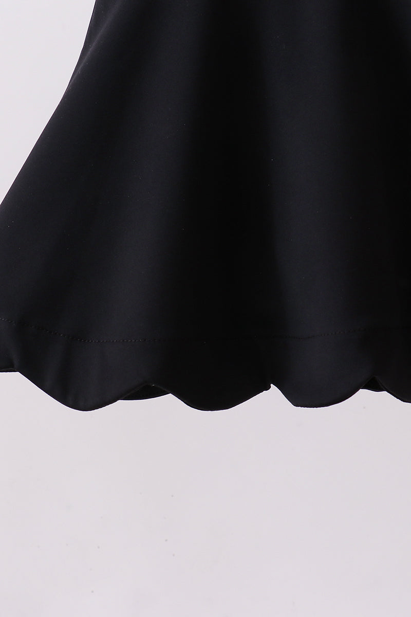 Black Scalloped Active Dress