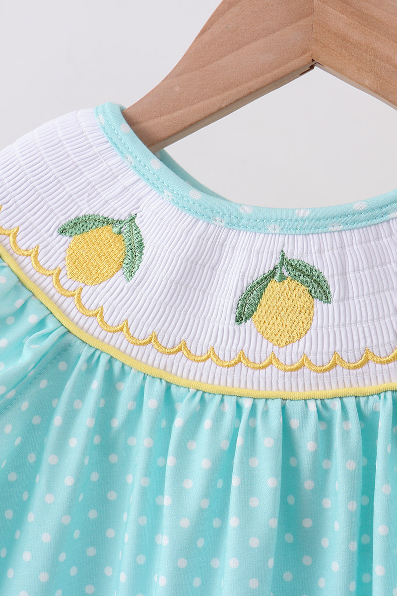 Summer Lemon Smocked Ruffle Short Set