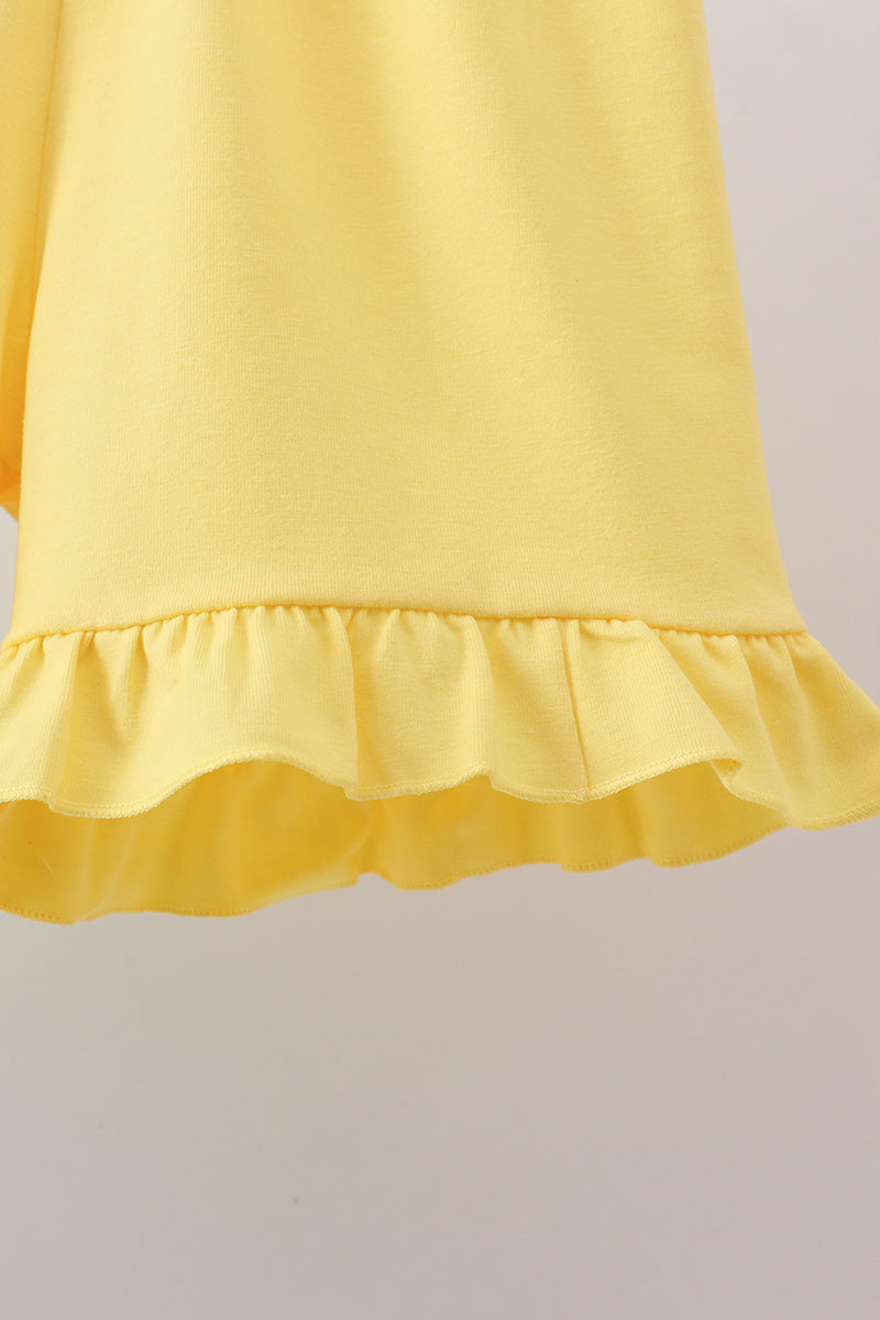 Summer Lemon Smocked Ruffle Short Set