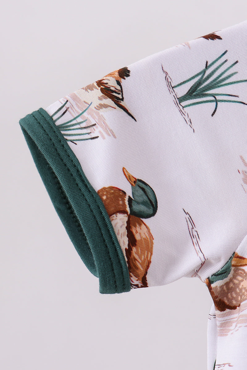 Green Duck Bamboo Romper