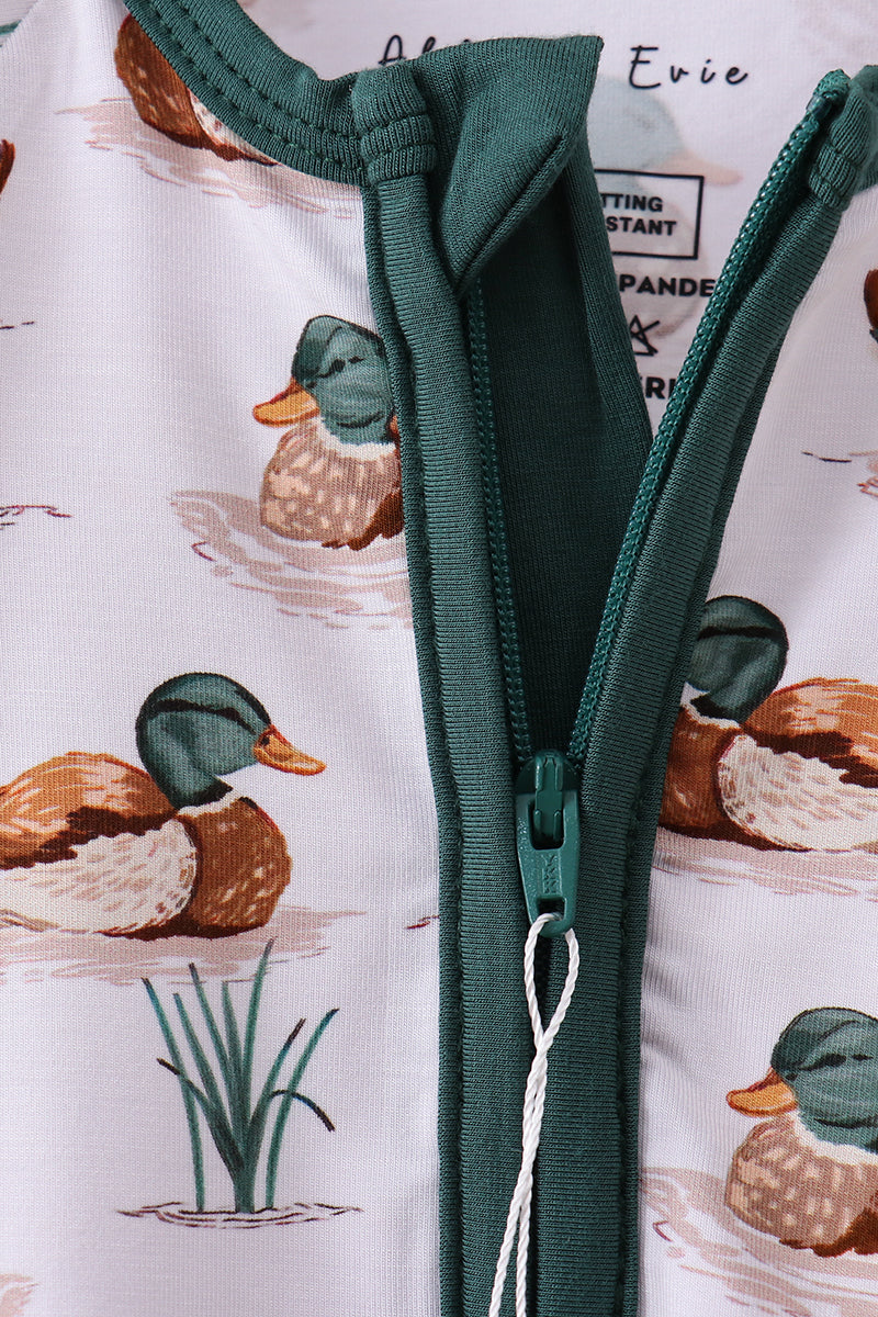 Green Duck Bamboo Romper
