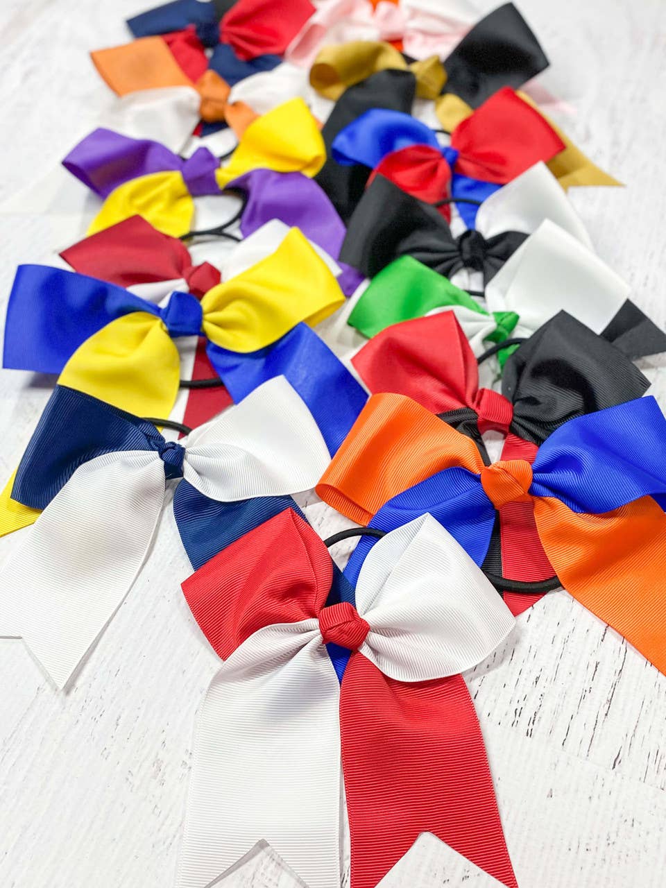 School Spirit Cheer Bows: Red/Black