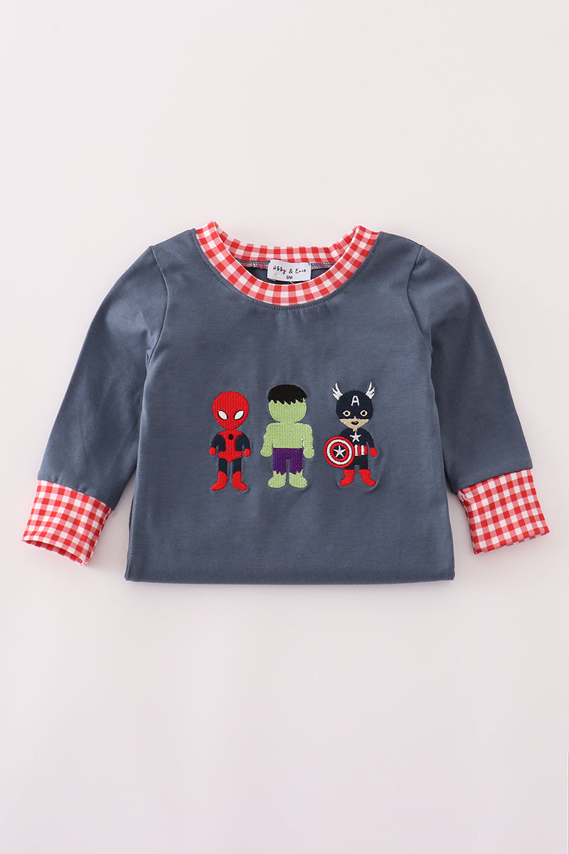 Navy Superhero Romper