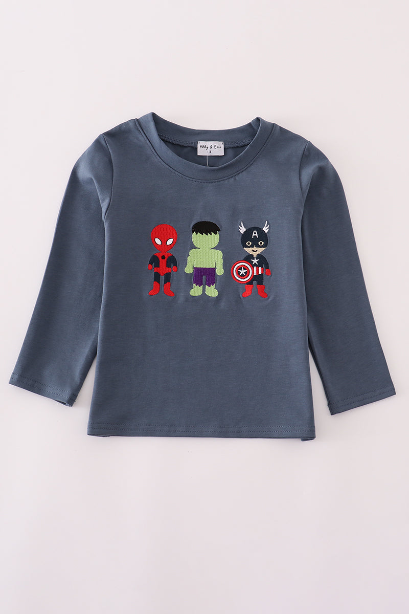 Navy Superhero Top